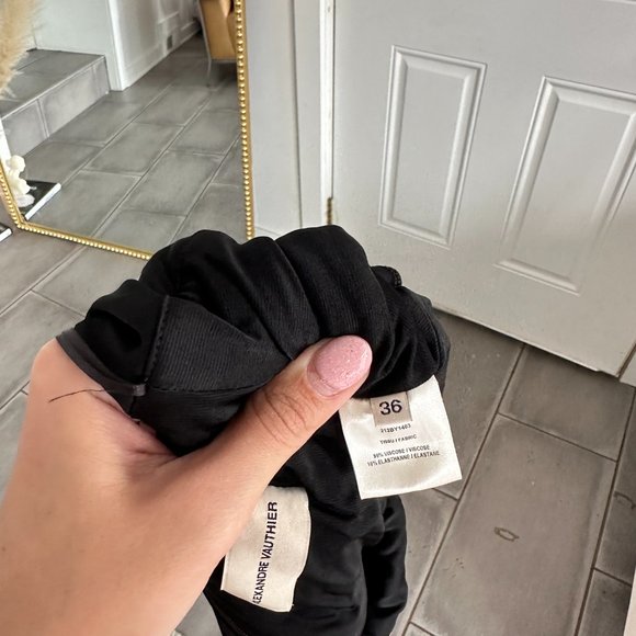 ALEXANDRE VAUTHIER Viscose Stretch Deep V-neck Bodysuit In Black size 36 - Picture 6 of 14